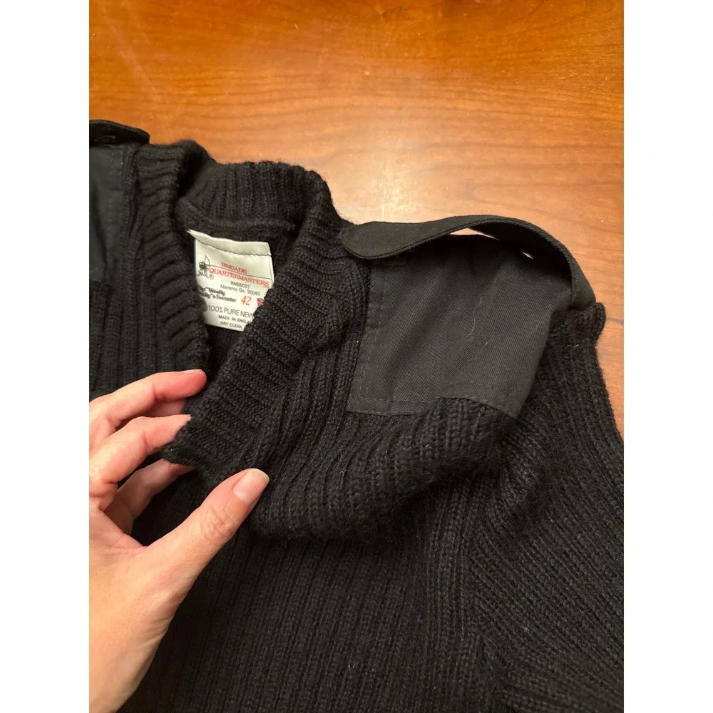 Brigade Quartermasters sweater men's 42 Woolly Pully black wool commando vintage